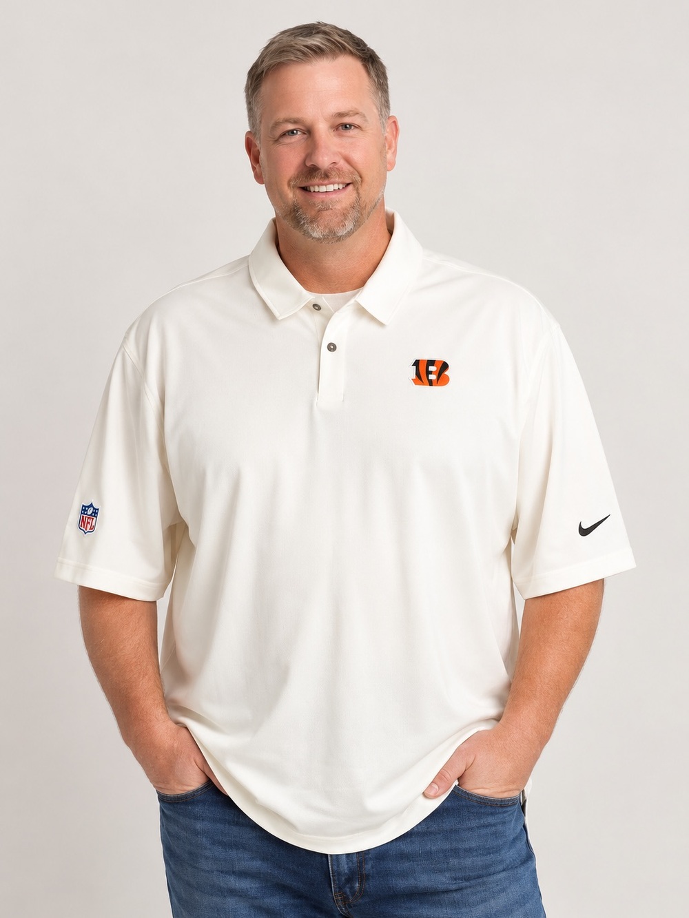 Nike Cincinnati Bengals NFL Dri-FIT Polo Men 3XL White Sideline Football